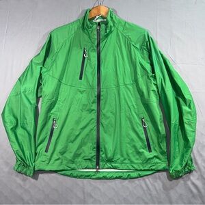 Zero Restriction Tour Series Jacket Mens Large Green Full Zip Golf Windbreaker